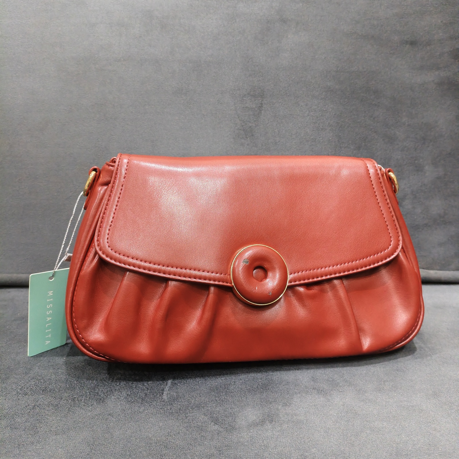 Women's Pleated Pouch Clutch Bag with Wrist Strap & Shoulder Strap