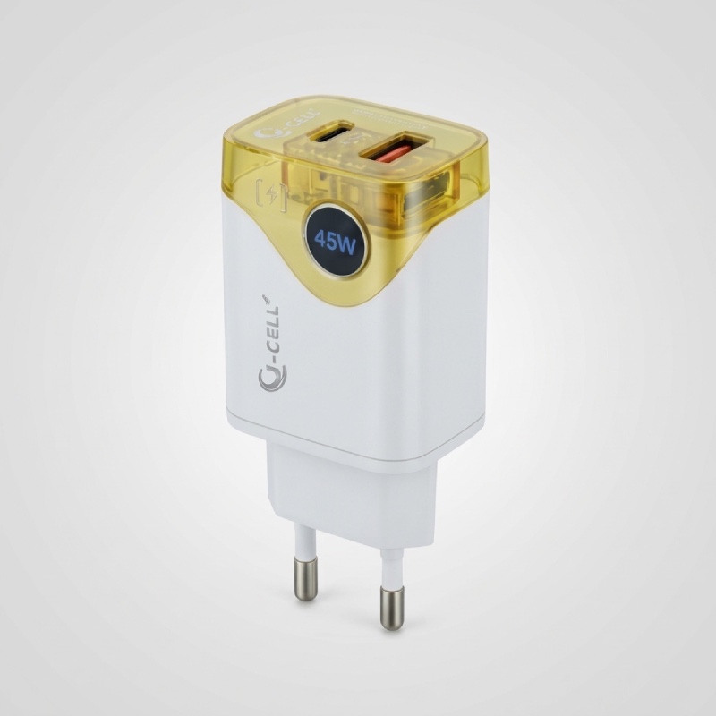 i-Cell J-S42 45W Fast Charger – Type-C PD + USB Dual Port Wall Adapter