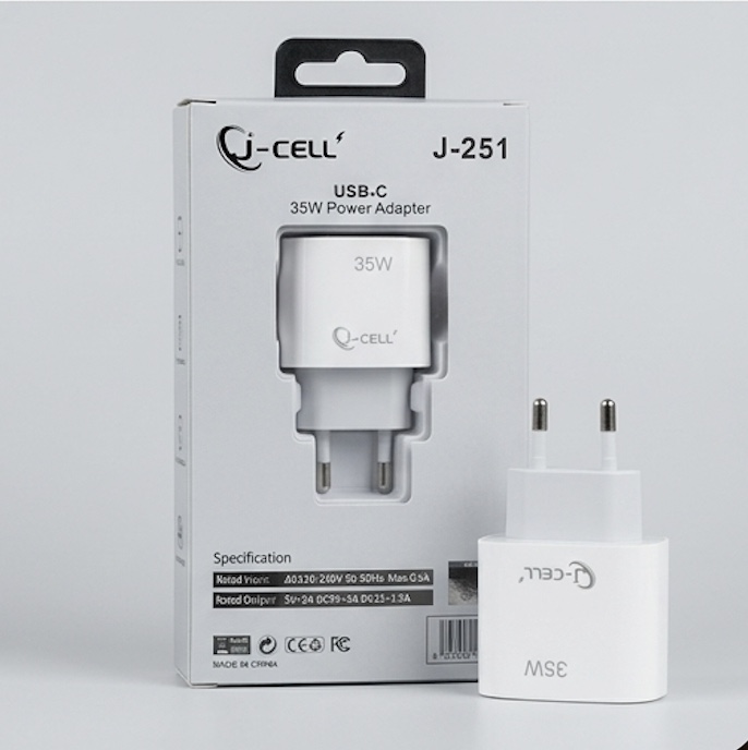 i-Cell J-251 35W USB-C Power Adapter – Single Port PD Fast Charger for Phones & Tablets