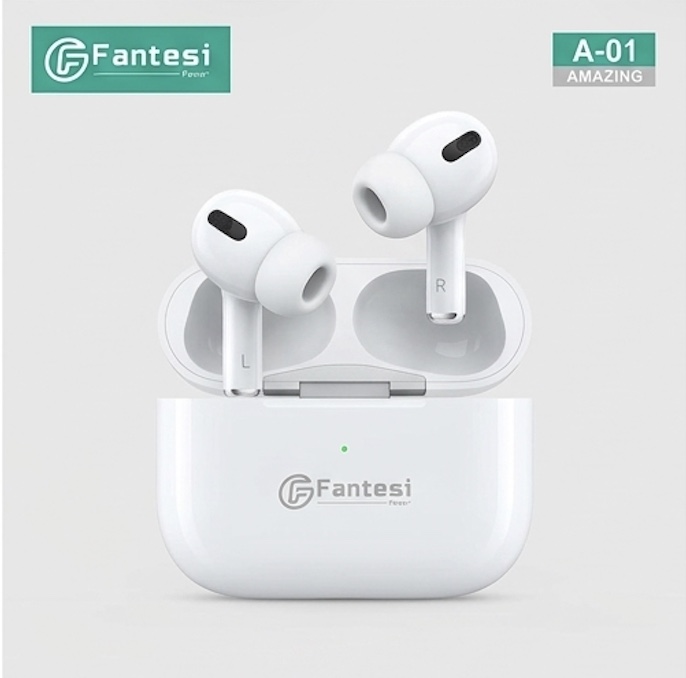 Fantesi A-01 True Wireless Earbuds – ANC / ENC Noise Cancellation, Touch Control with Charging Case (White)