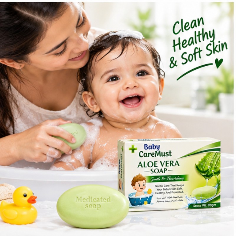 Baby CareMust Aloe Vera Soap 90g – Gentle & Nourishing Baby Soap with Aloe Vera | Care & Glow
