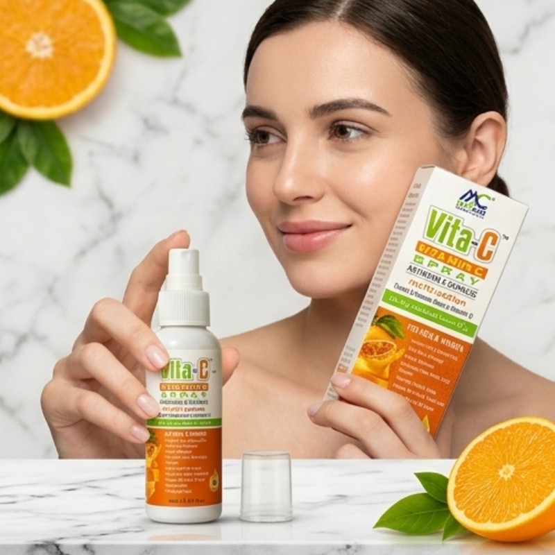 MedZar Vita-C Vitamin C Spray 60ml – Antioxidant Skin Care Spray for Bright & Even-Looking Skin | Care & Glow
