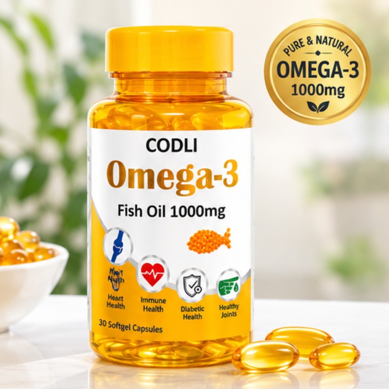 CODLI Omega-3 Fish Oil 1000mg – 30 Softgel Capsules for Daily Wellness - Care & Glow