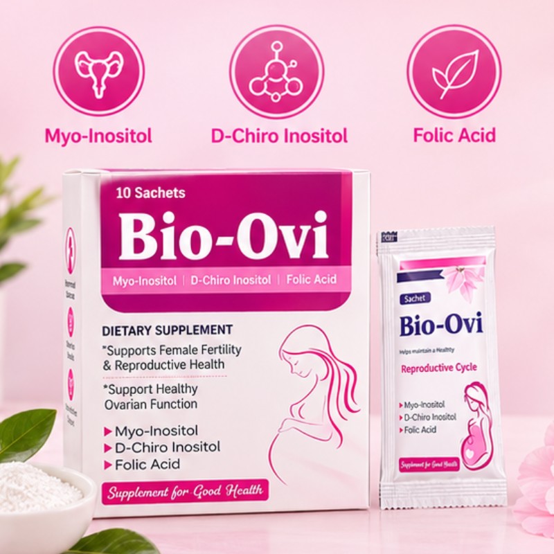 Bio-Ovi Myo-Inositol D-Chiro Inositol & Folic Acid 10 Sachets | Female Wellness Supplement | Care & Glow