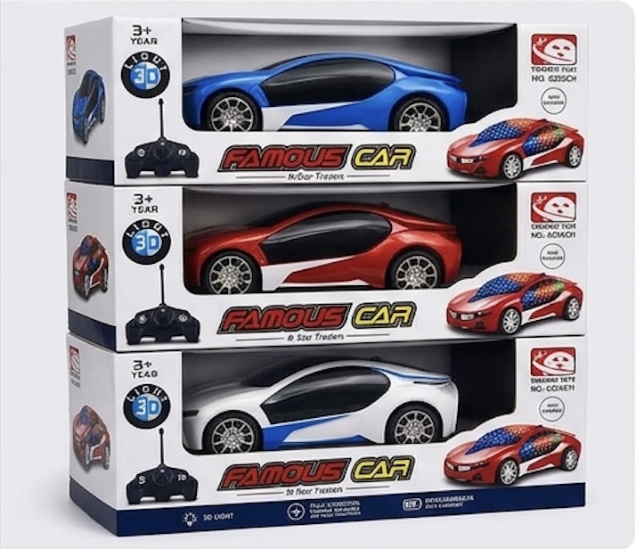 3D Light Famous RC Car – Rechargeable Remote Control Car with USB Charger