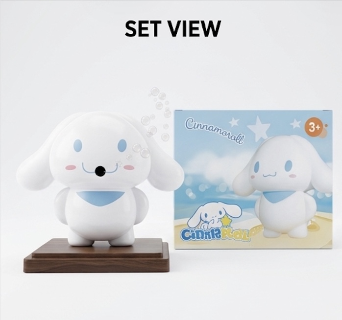 Cute Puppy Bubble Machine with Display Base – Rechargeable 10-Nozzle Bubble Maker