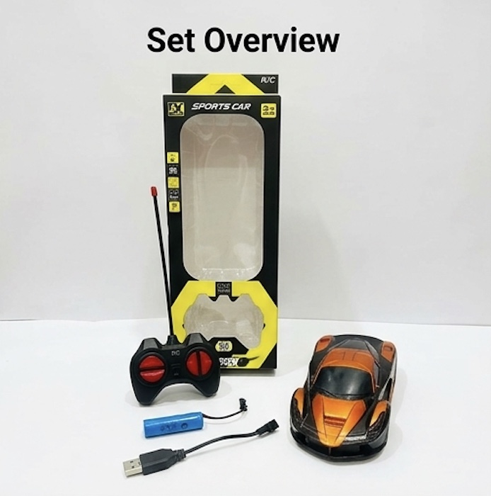 RC Sports Car 1:24 Scale – Rechargeable Remote Control Car with LED Headlights