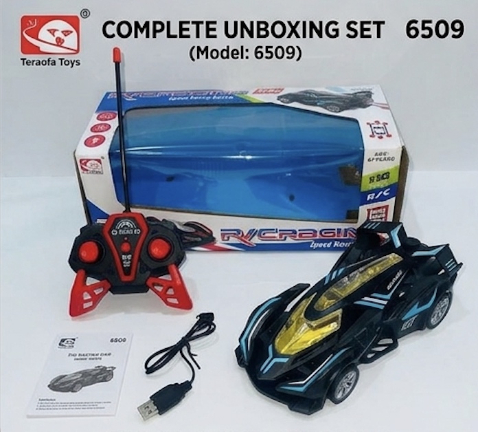 1:18 RC Racing Car 2.4GHz with Multi-Color LED Lights & Rechargeable Battery (6509)