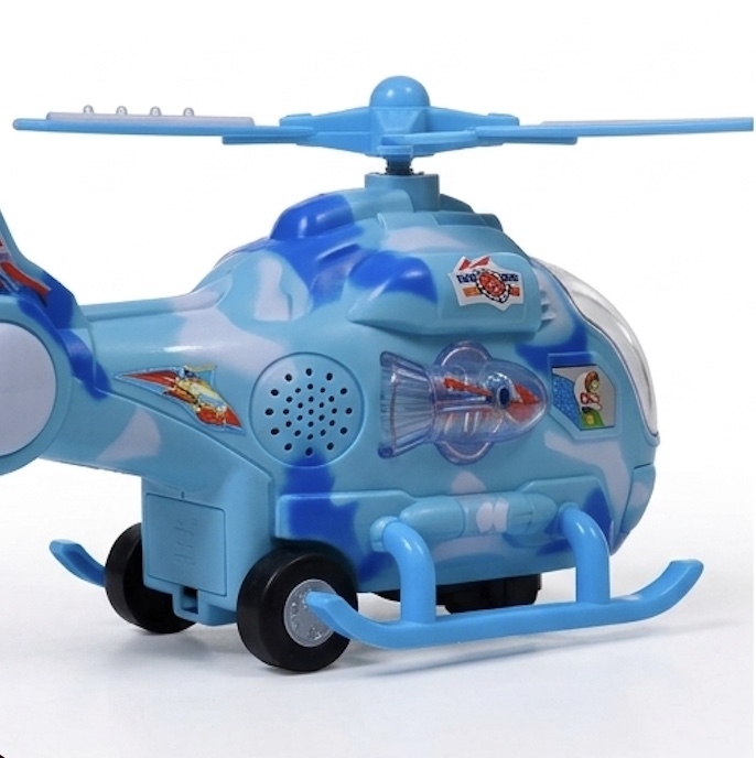 Light & Music Toy Helicopter for Kids – Bump & Go Helicopter with Flashing Lights